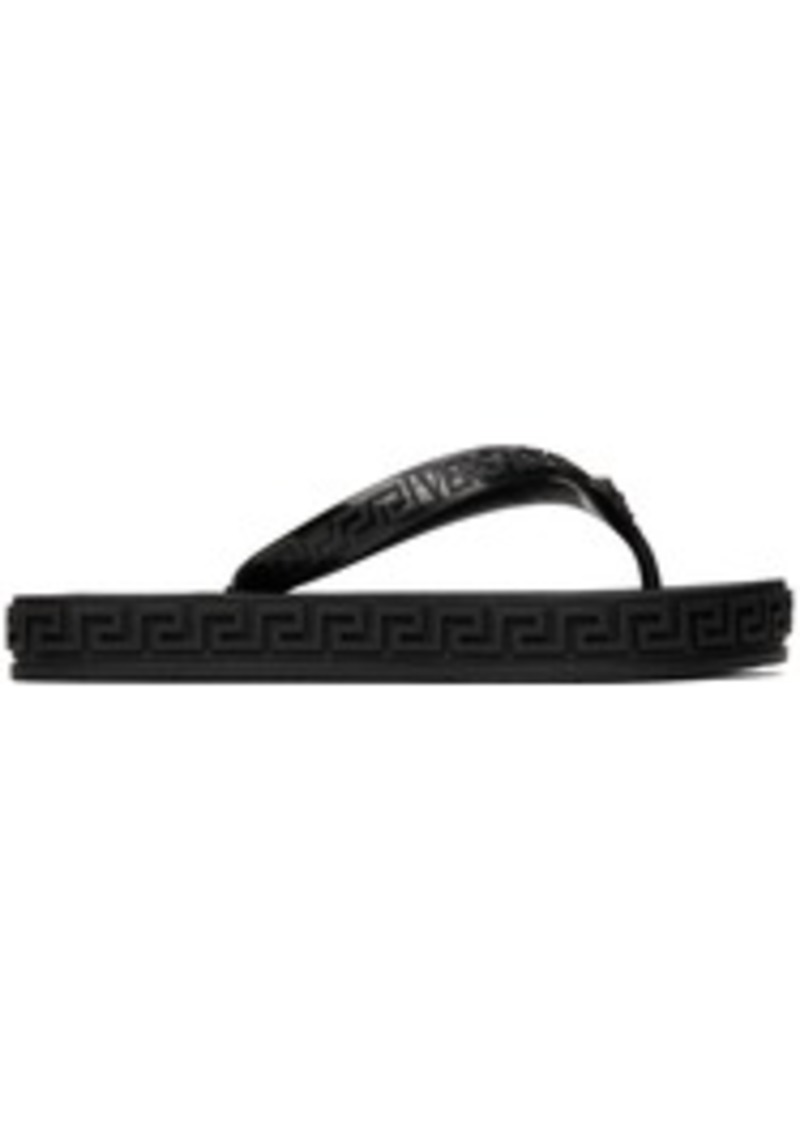 Versace Black Greca Sandals