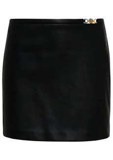 VERSACE Black leather miniskirt