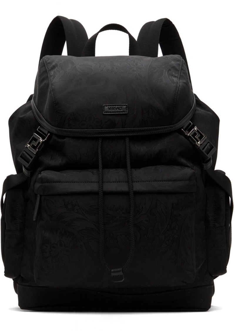 Versace Black Neo Nylon Jacquard Backpack