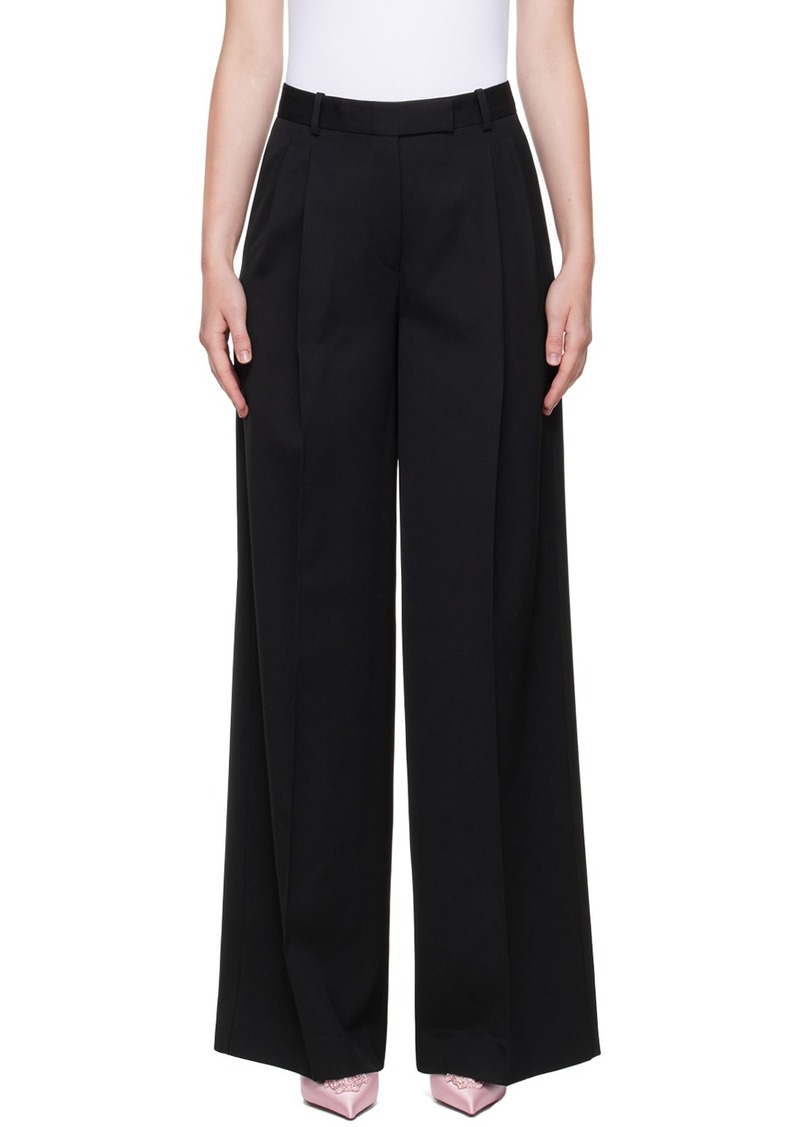 Versace Black Pleated Trousers