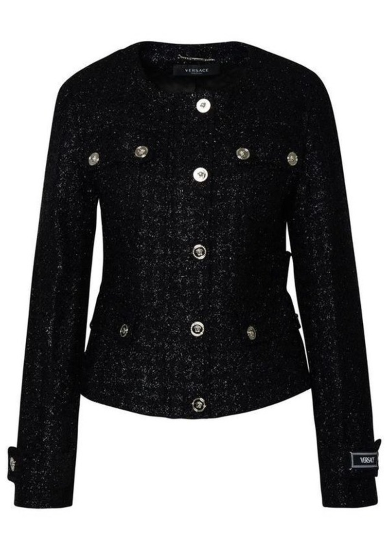 VERSACE Black virgin wool blend jacket