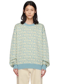 Versace Blue & Yellow Allover Sweater