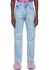 Versace Blue Distressed Jeans