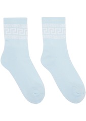 Versace Blue Greca Athletic Socks