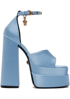 Versace Blue Medusa Aevitas Platform Heeled Sandals