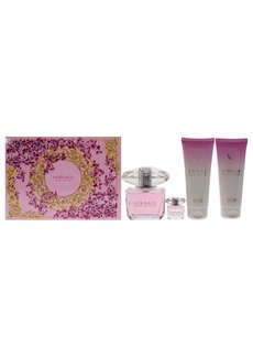 Versace Bright Crystal by Versace for Women - 4 Pc Gift Set 3oz EDT Spray, 3.4oz Perfumed Body Lotion, 3.4oz Perfumed Bath and Shower Gel, 5ml EDT Splash Mini