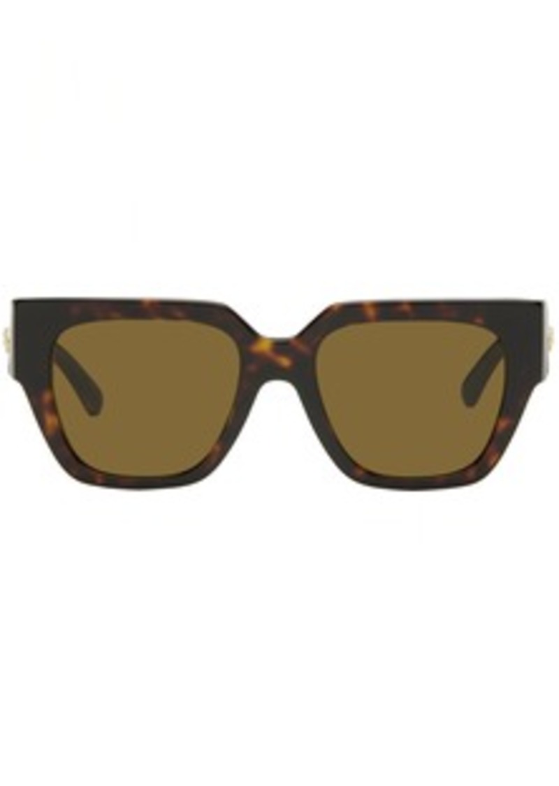 Versace Brown & Black Square Acetate Sunglasses