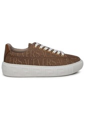 VERSACE BROWN CANVAS LAGRECA SNEAKERS