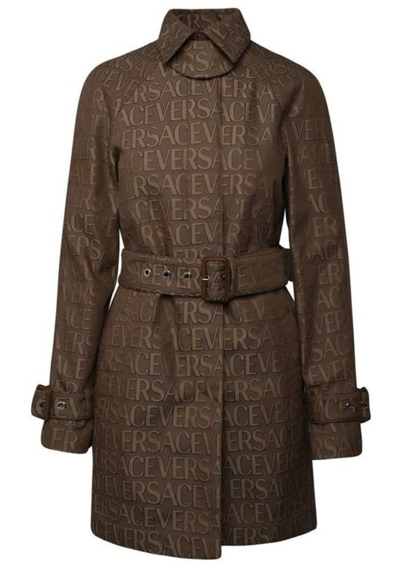 VERSACE Brown cotton blend trench coat
