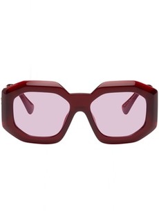 Versace Burgundy Maxi Medusa Biggie Squared Sunglasses