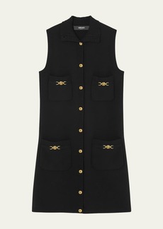 Versace Button-Front Knit Medusa Mini Dress