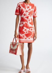 Versace Coral & Starfish Jacquard Sweater Dress