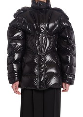 Versace Corset Overlay Quilted Down Puffer Jacket