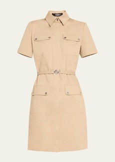 Versace Cotton Gabardine Belted Shirtdress