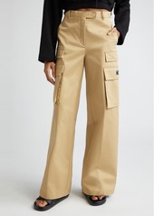 Versace Cotton Gabardine Wide Leg Cargo Pants