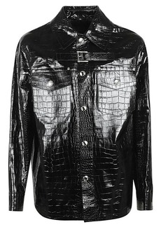 VERSACE Crocodile embossed leather jacket