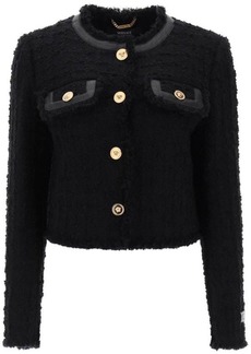 Versace cropped jacket in boucle tweed