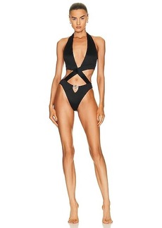 VERSACE Cut Out One Piece Swimsuit