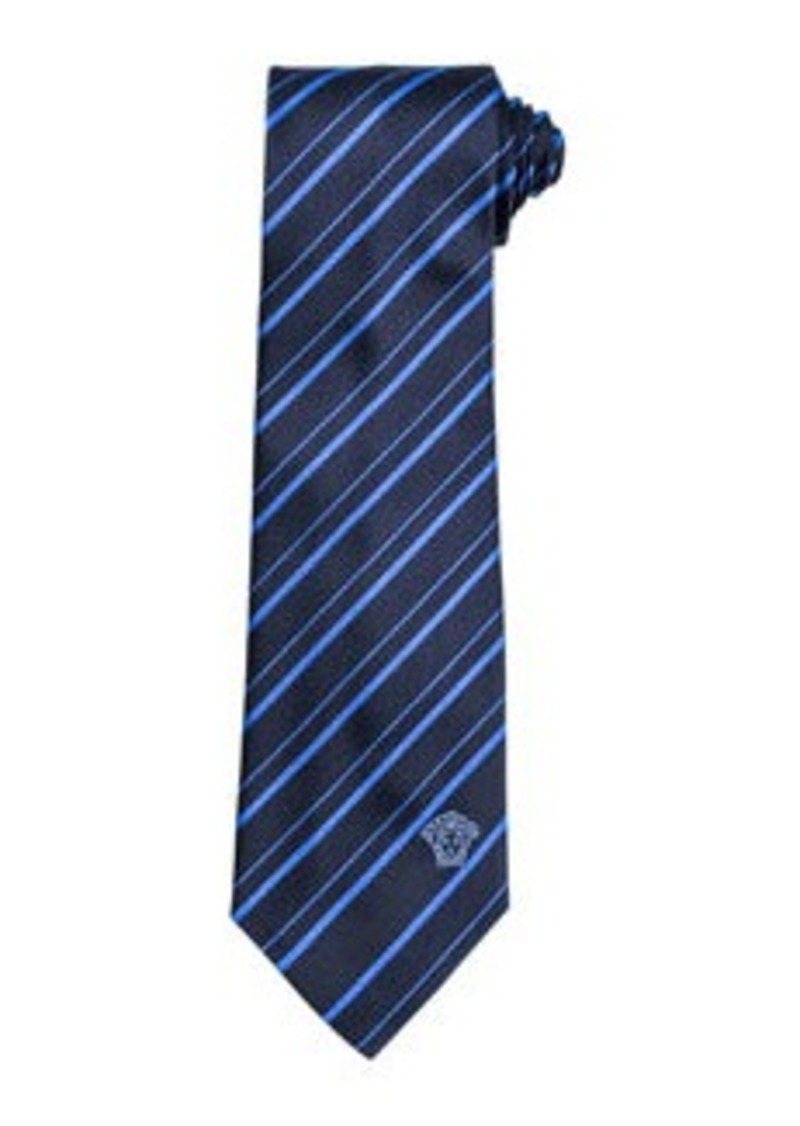 Versace Versace Diagonal Multi-Stripe Silk Tie, Black/Light Blue | Ties