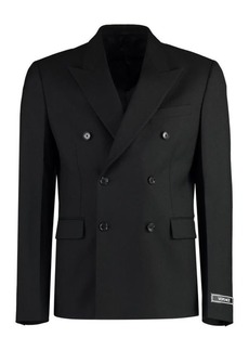 VERSACE DOUBLE-BREASTED WOOL BLAZER