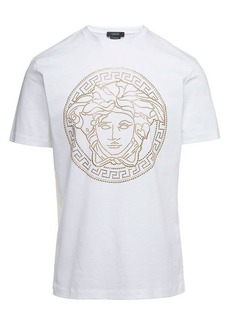 Versace Embellished Medusa Logo T-Shirt