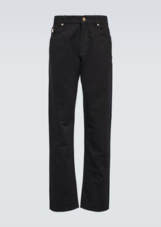 Versace Embellished mid-rise straight jeans