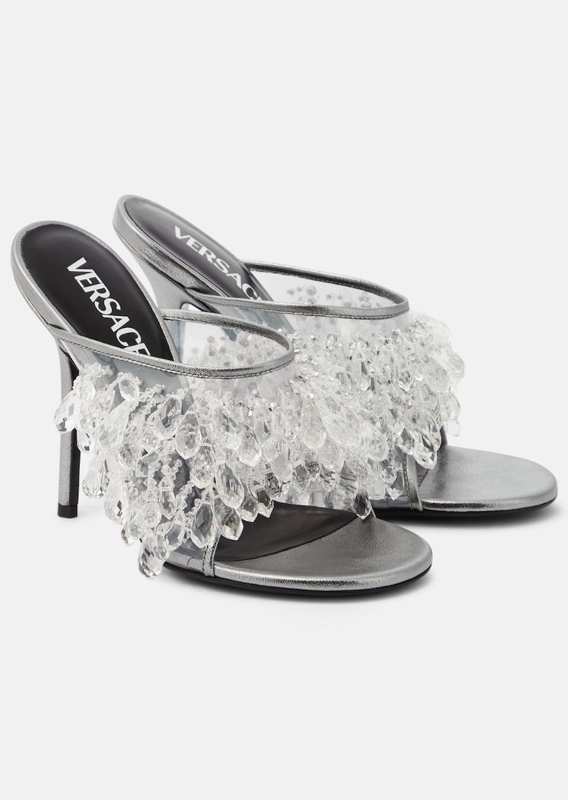 Versace Embellished PVC mules