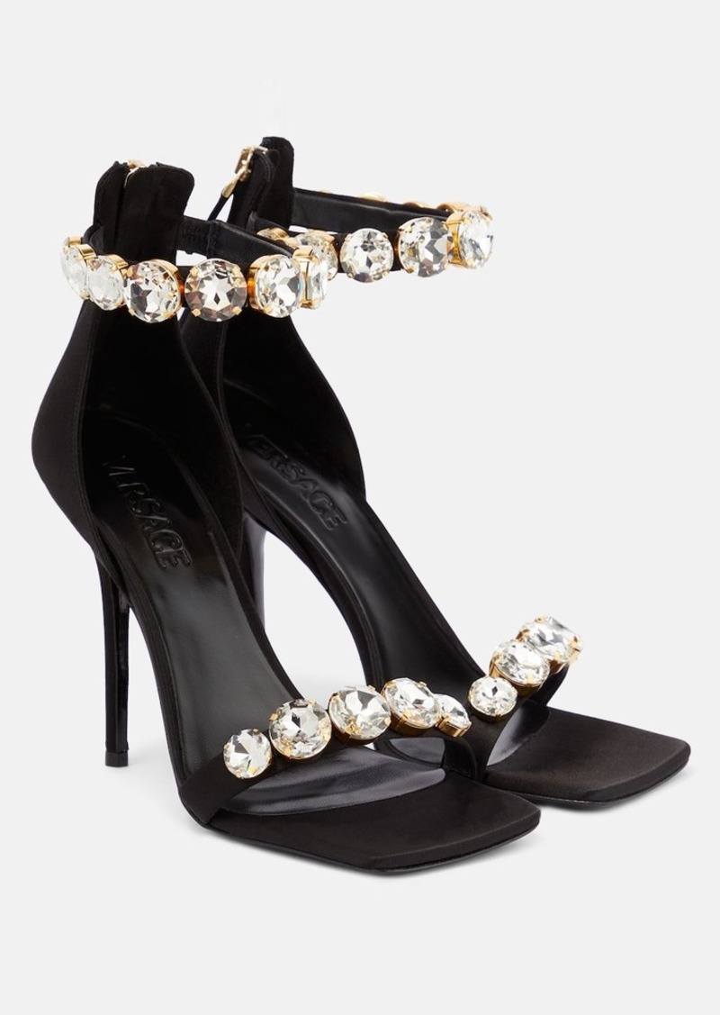 Versace Embellished satin sandals