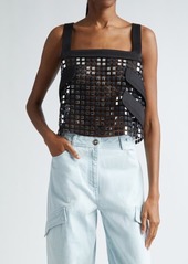 Versace Embroidered Macramé Crop Tank