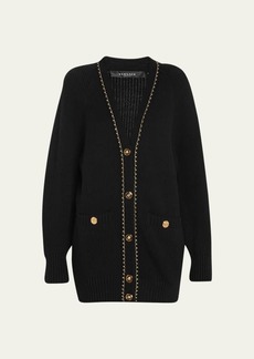 Versace Essential Series Wool Knit Button-Front Sweater