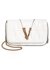 Versace First Line V Matelasse Leather Crossbody Bag - White