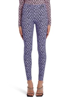 Versace First Line Versace Greca Signature Leggings in Orchid Black at Nordstrom