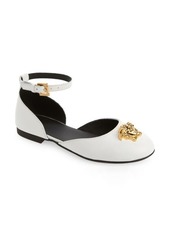 Versace Medusa d'Orsay Flat in White-Versace Gold at Nordstrom