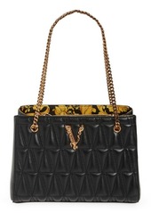 Versace First Line Virtus Medium Quilted Leather Tote in Black Multicolor-Versace at Nordstrom