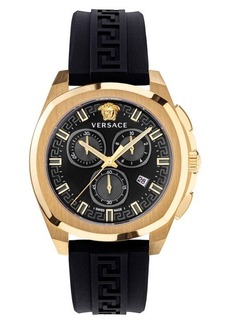 Versace Geo Chronograph Silicone Strap Watch