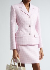 Versace Gingham Virgin Wool Blazer