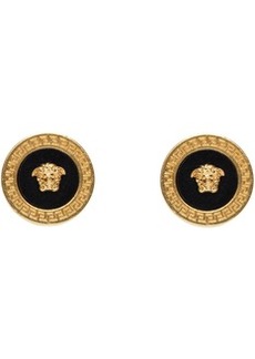 Versace Gold & Black Medusa Earrings