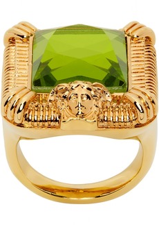 Versace Gold & Green Medusa Ring