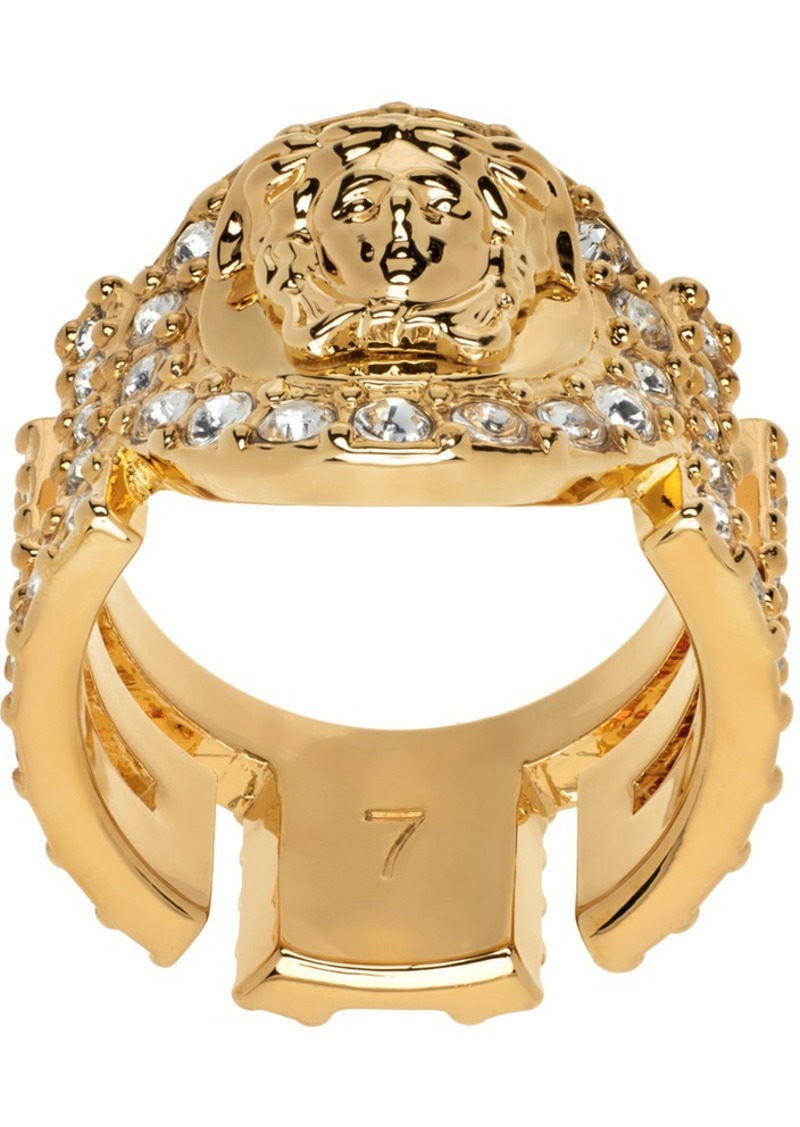 Versace Gold Crystal 'La Medusa' Ring