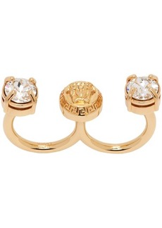 Versace Gold Crystal Medusa Round Cuff Ring