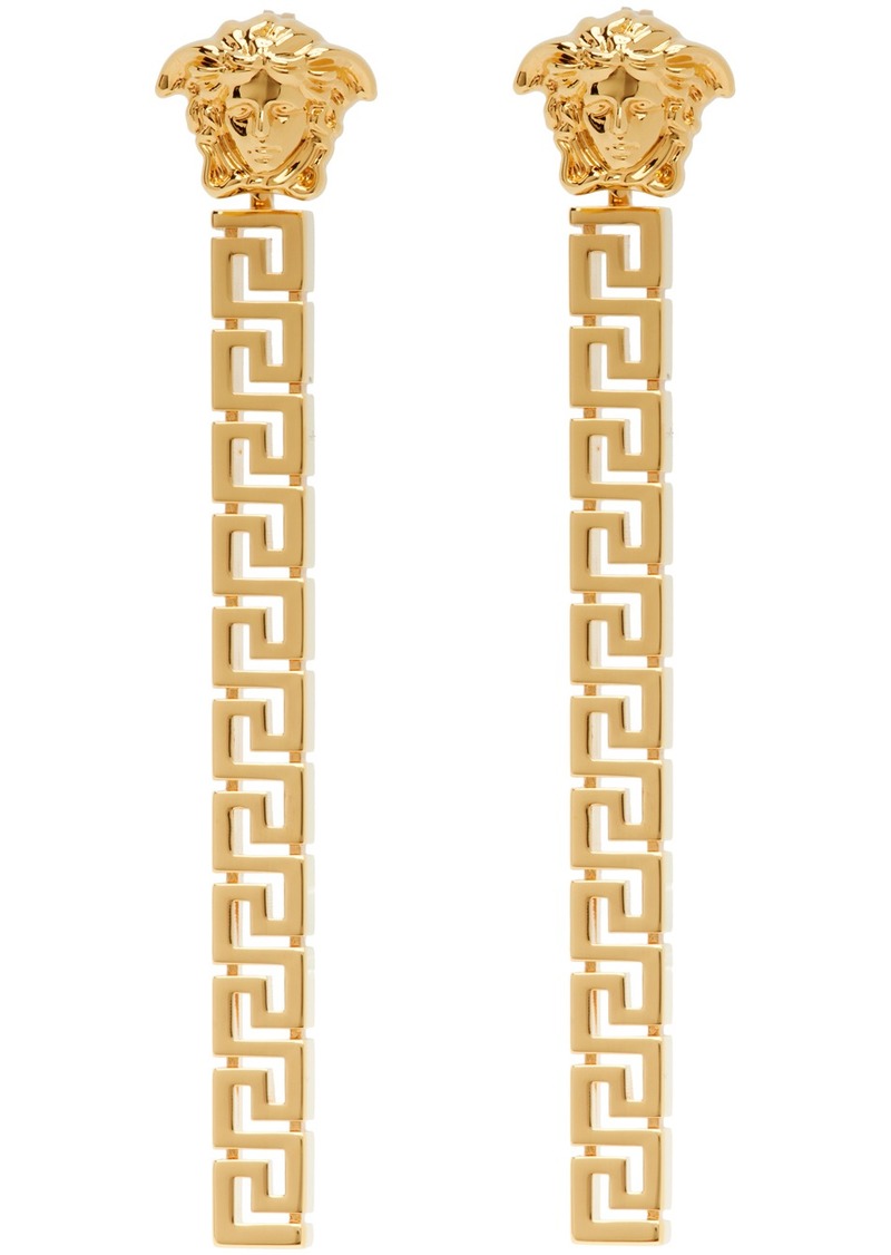 Versace Gold 'La Medusa Greca' Drop Earrings