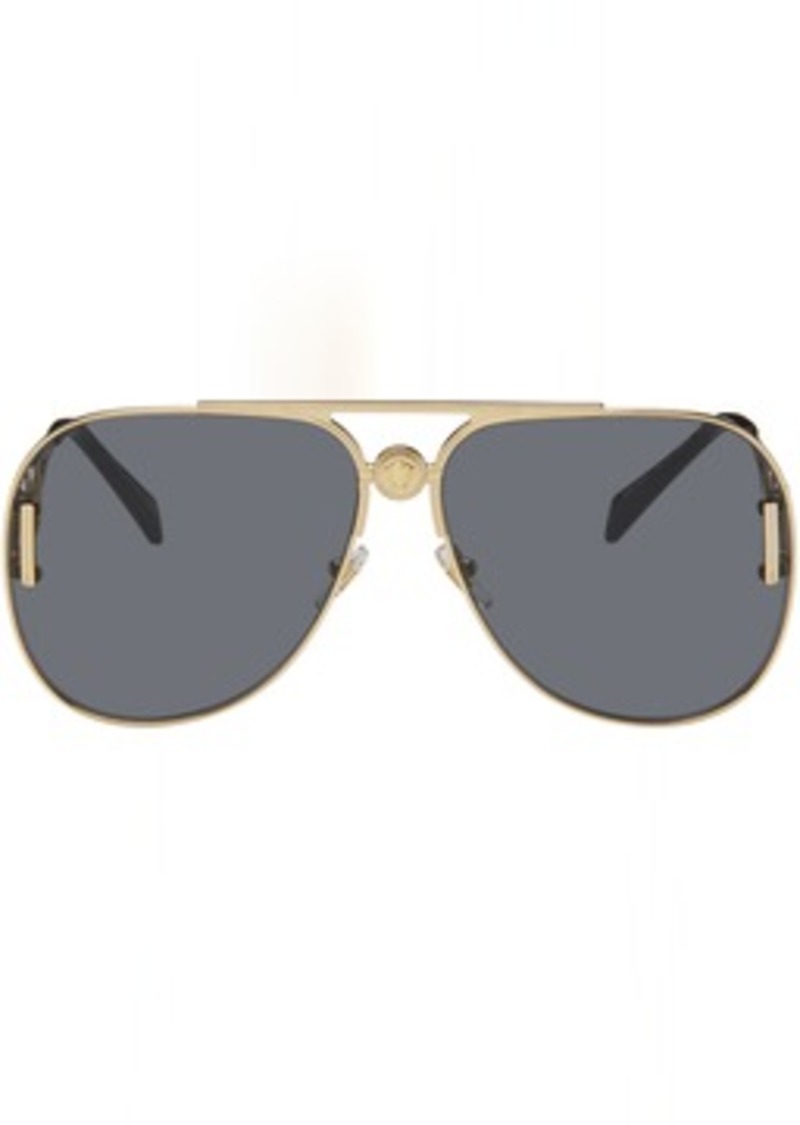 Versace Gold Medusa Biggie Pilot Sunglasses