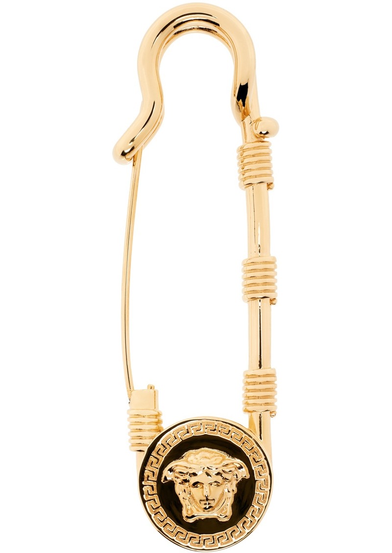 Versace Gold Safety Pin Brooch