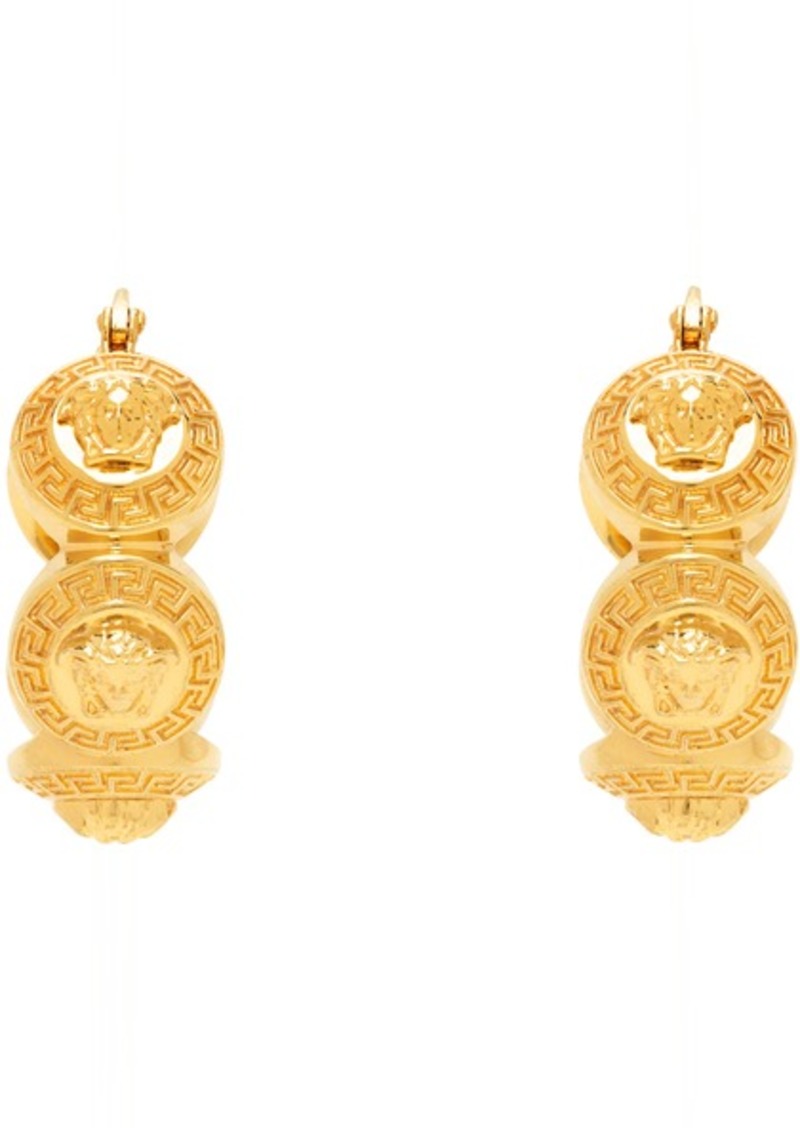 Versace Gold Tribute Medusa Hoop Earrings