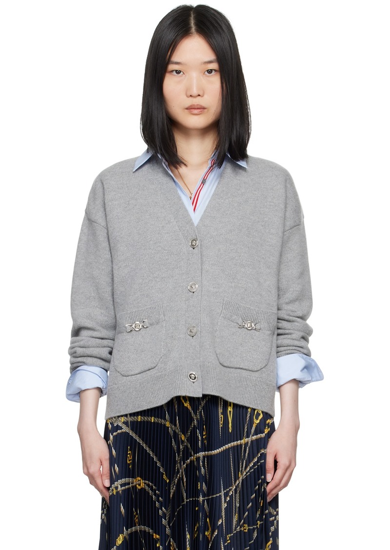 Versace Gray Medusa Cardigan