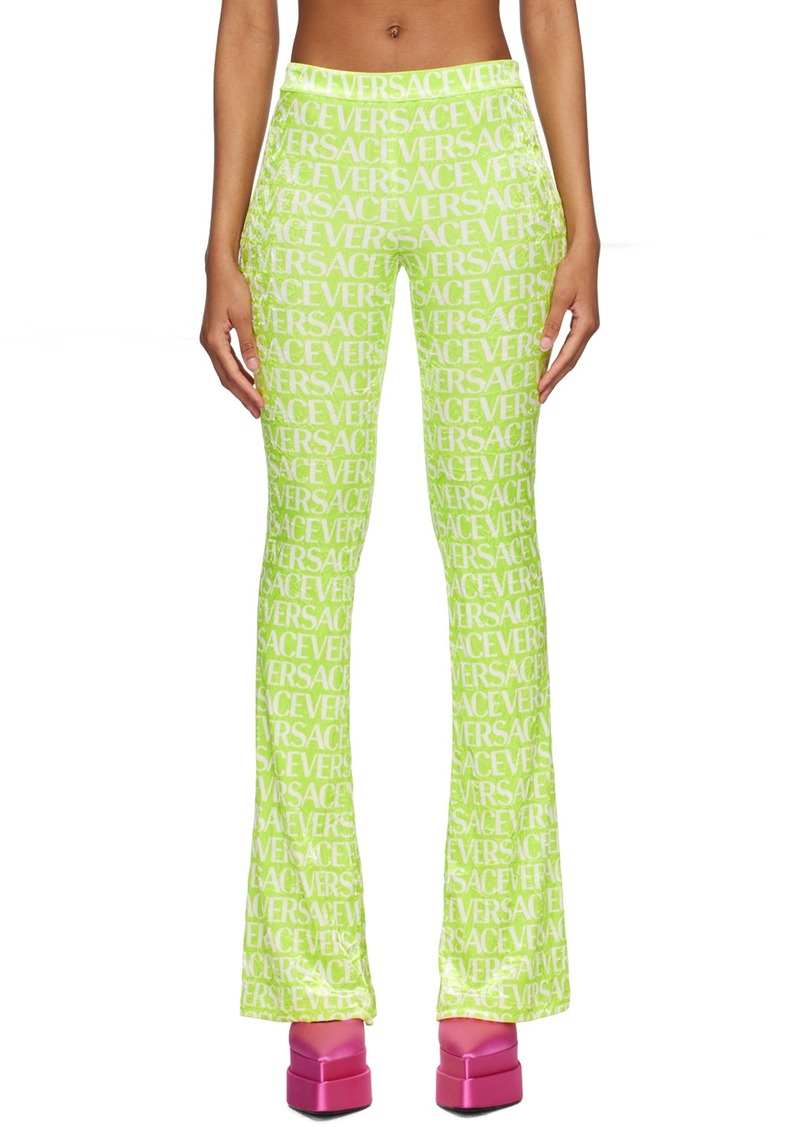 Versace Green Allover Trousers