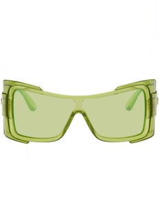 Versace Green Maxi Medusa Biggie Shield Sunglasses