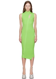 Versace Green Slashed Midi Dress