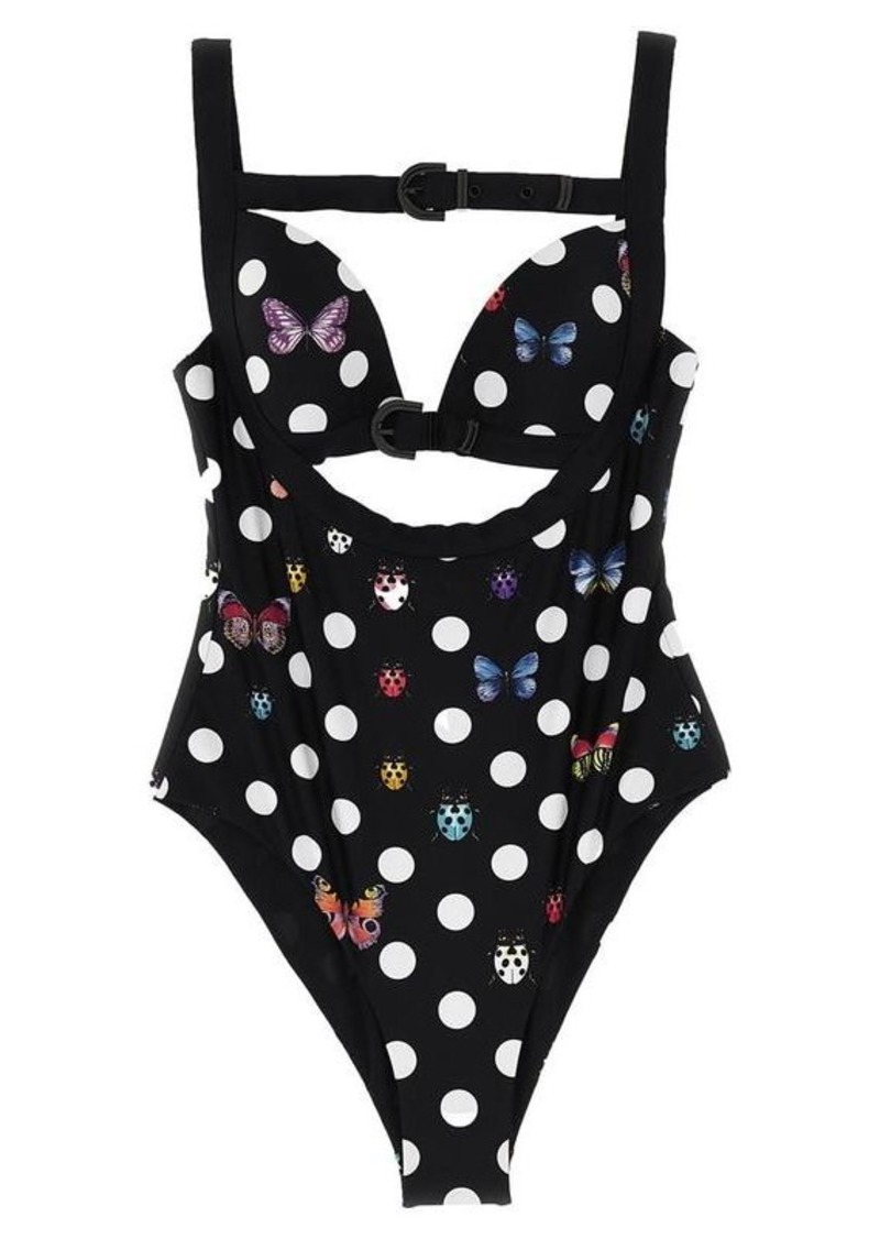 VERSACE 'Heritage Butterflies & Ladybugs Polka Dot' one-piece swimsuit with La Vacanza