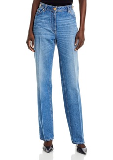 Versace High Rise Stonewash Ankle Jeans in Medium Blue
